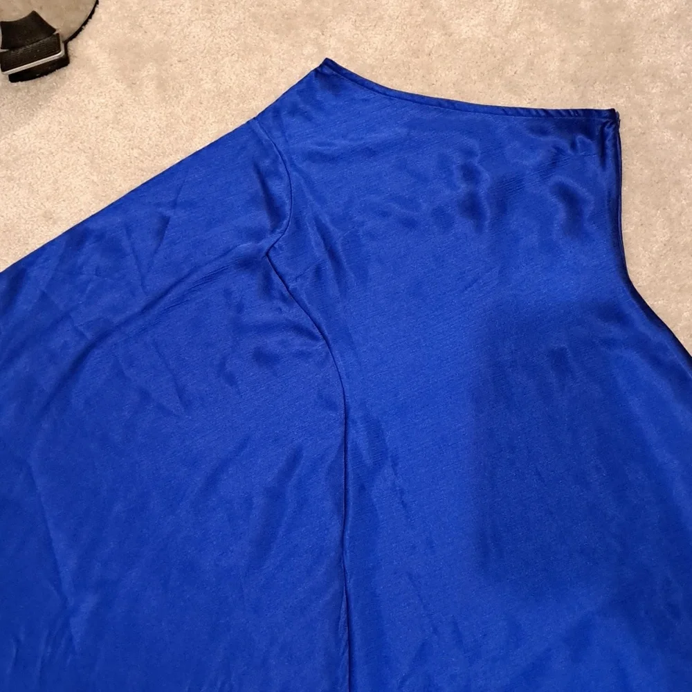 Wanni Fuga Blue Maxi Fringe One Shoulder Dress NEW - Picture 9 of 11